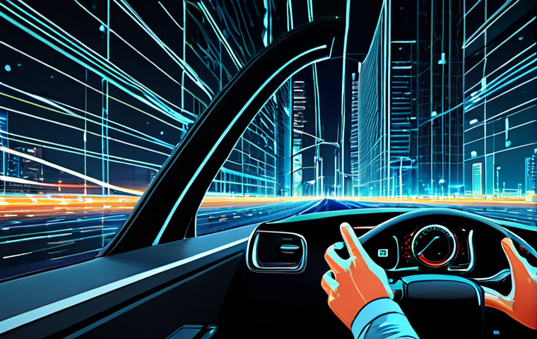 Data Visualization & Cityscape**
"A vibrant, futuristic cityscape at night, overlaid with a complex network of glowing data streams representing self-driving car data. The streams connect buildings, vehicles, and infrastructure elements like traffic lights. In the foreground, a stylized self-driving car seamlessly integrates into the scene. Emphasis on the interconnectedness of the data. Safe for work, appropriate content, fully clothed, professional, digital art, clean lines, modern design, high quality, perfect anatomy, natural proportions, well-formed hands, proper finger count. Modest clothing. "
**
